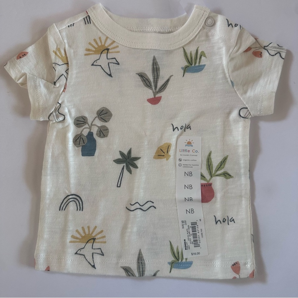 LC Lauren Conrad Kids Graphic Tee - Cream with Multicolor Design